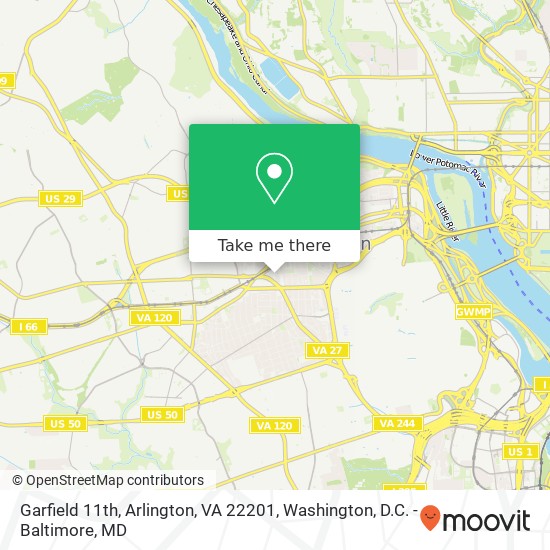 Mapa de Garfield 11th, Arlington, VA 22201