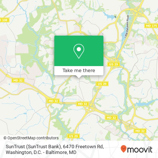 Mapa de SunTrust (SunTrust Bank), 6470 Freetown Rd