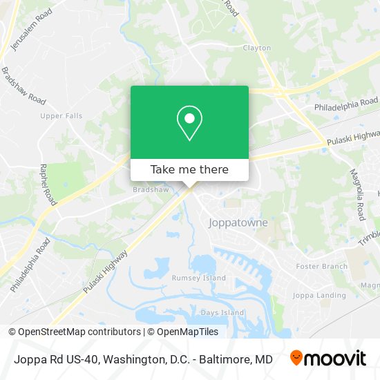 Joppa Rd US-40 map