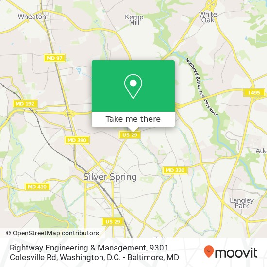 Mapa de Rightway Engineering & Management, 9301 Colesville Rd