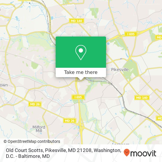 Mapa de Old Court Scotts, Pikesville, MD 21208