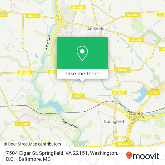 7504 Elgar St, Springfield, VA 22151 map