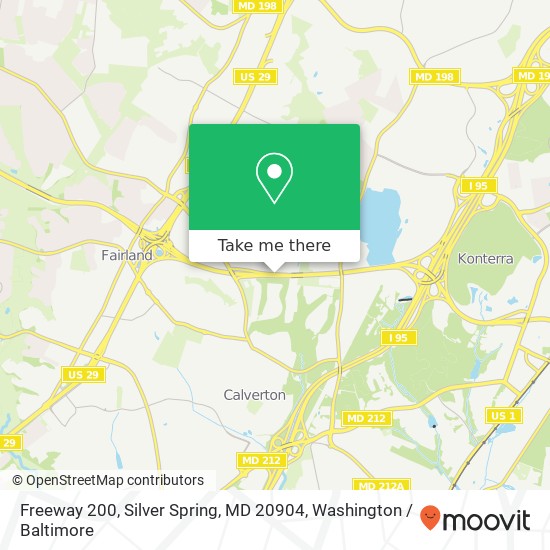 Freeway 200, Silver Spring, MD 20904 map