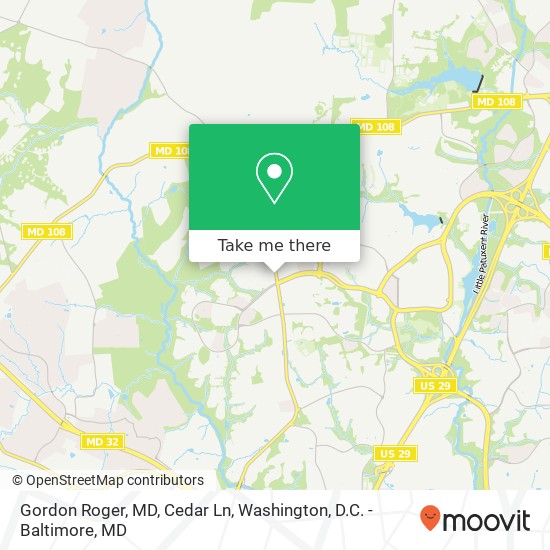 Mapa de Gordon Roger, MD, Cedar Ln