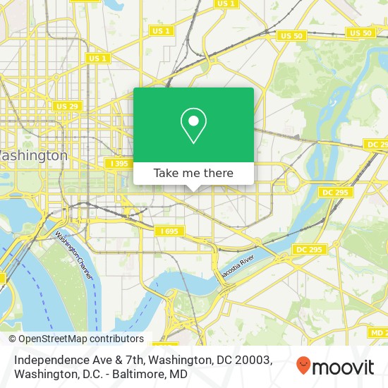 Independence Ave & 7th, Washington, DC 20003 map
