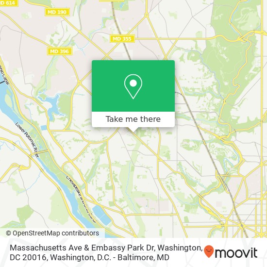Mapa de Massachusetts Ave & Embassy Park Dr, Washington, DC 20016