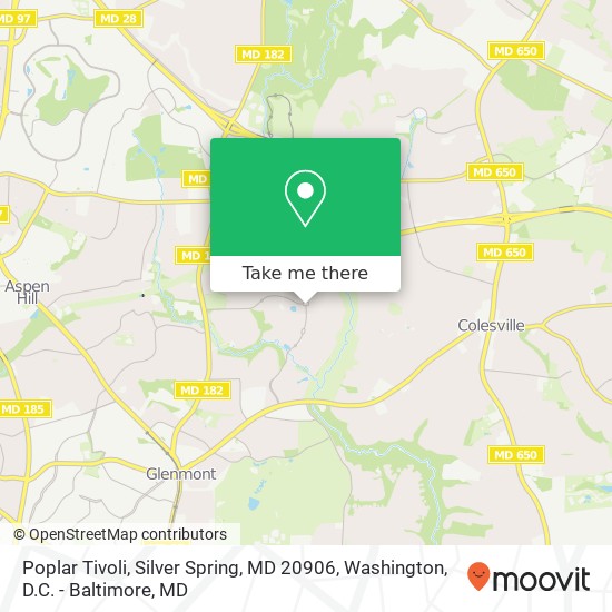 Mapa de Poplar Tivoli, Silver Spring, MD 20906