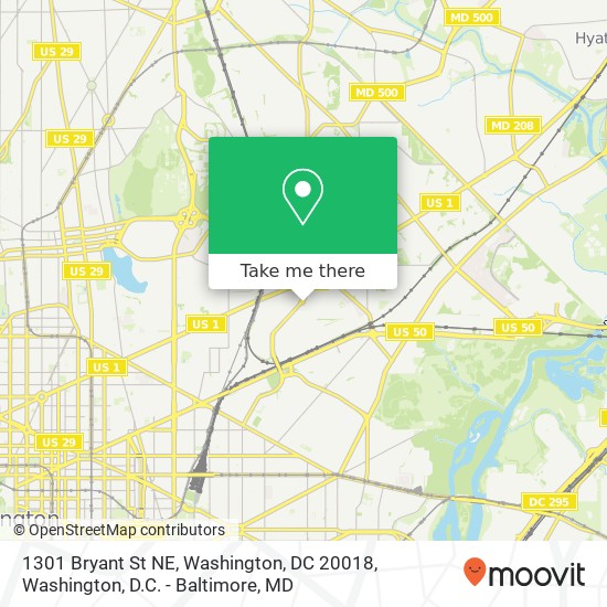 1301 Bryant St NE, Washington, DC 20018 map