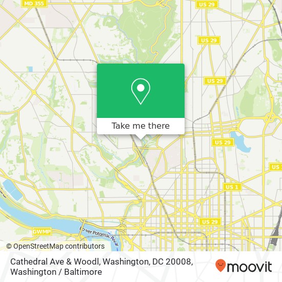 Mapa de Cathedral Ave & Woodl, Washington, DC 20008