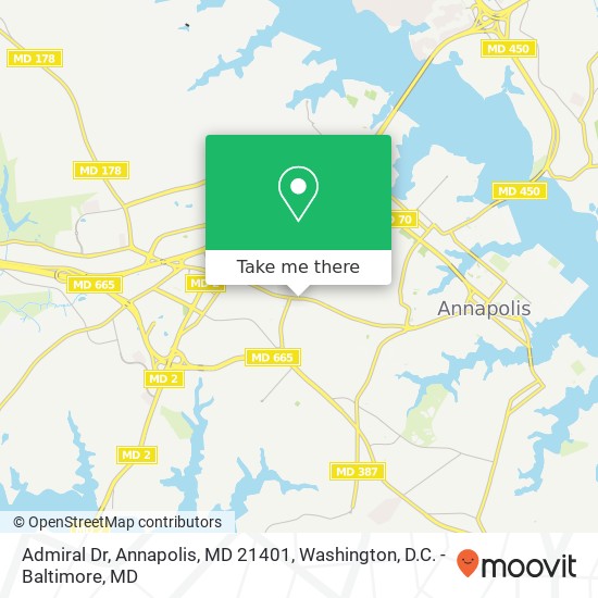 Mapa de Admiral Dr, Annapolis, MD 21401