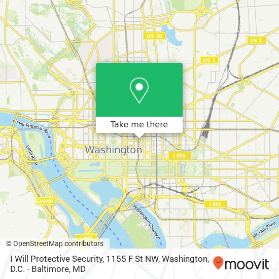 I Will Protective Security, 1155 F St NW map