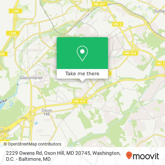 Mapa de 2229 Owens Rd, Oxon Hill, MD 20745