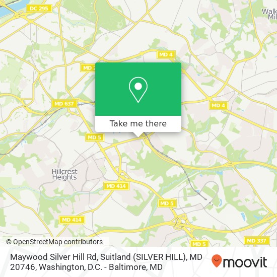 Maywood Silver Hill Rd, Suitland (SILVER HILL), MD 20746 map