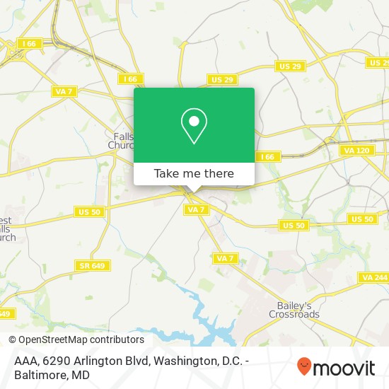 AAA, 6290 Arlington Blvd map