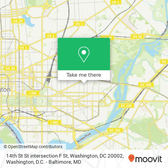 14th St St intersection F St, Washington, DC 20002 map