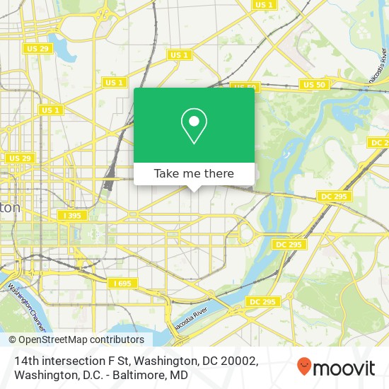 14th intersection F St, Washington, DC 20002 map