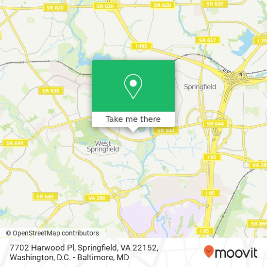 Mapa de 7702 Harwood Pl, Springfield, VA 22152