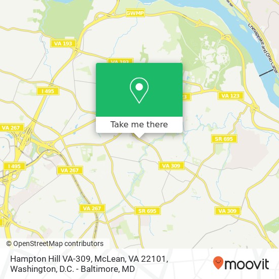 Hampton Hill VA-309, McLean, VA 22101 map