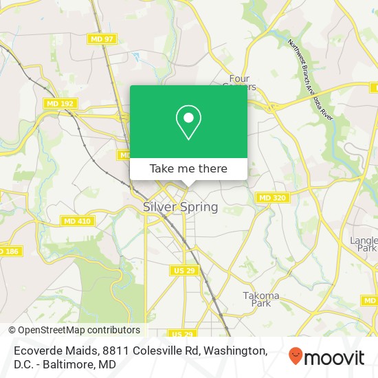 Mapa de Ecoverde Maids, 8811 Colesville Rd