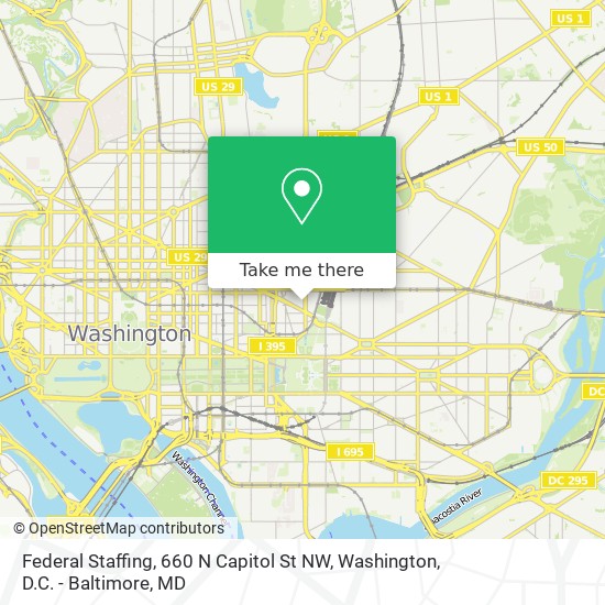 Mapa de Federal Staffing, 660 N Capitol St NW