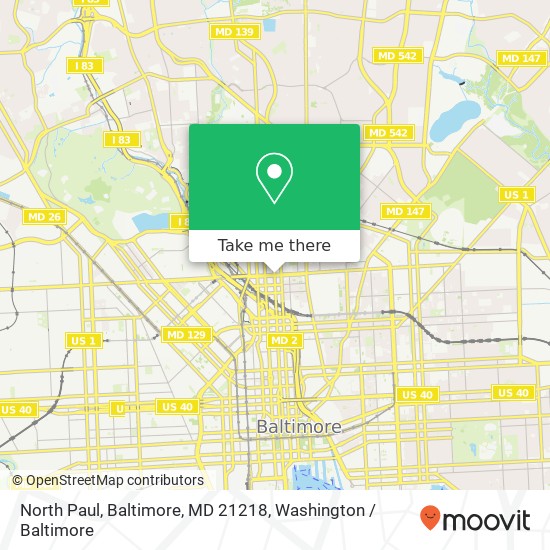 Mapa de North Paul, Baltimore, MD 21218