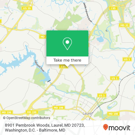 Mapa de 8901 Pembrook Woods, Laurel, MD 20723