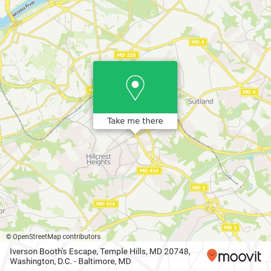 Mapa de Iverson Booth's Escape, Temple Hills, MD 20748
