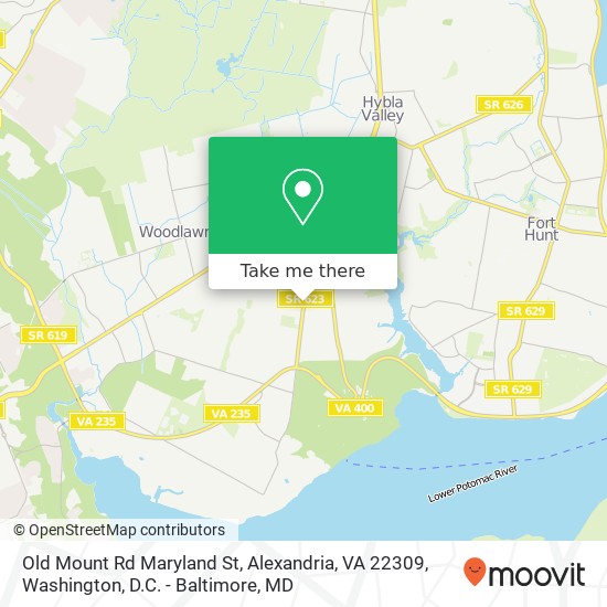 Mapa de Old Mount Rd Maryland St, Alexandria, VA 22309