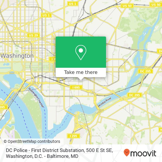 Mapa de DC Police - First District Substation, 500 E St SE