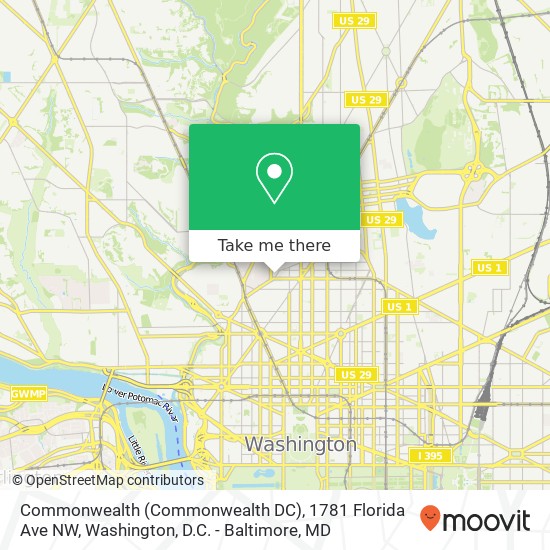 Commonwealth (Commonwealth DC), 1781 Florida Ave NW map
