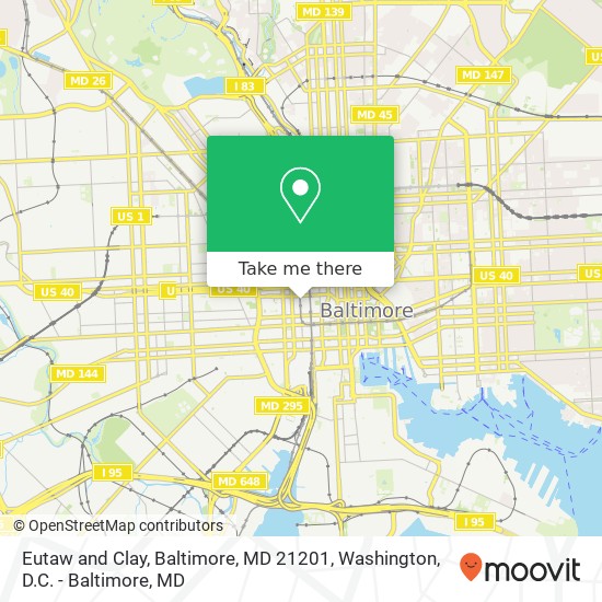 Mapa de Eutaw and Clay, Baltimore, MD 21201