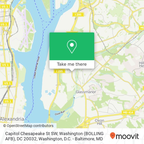 Mapa de Capitol Chesapeake St SW, Washington (BOLLING AFB), DC 20032