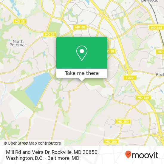 Mill Rd and Veirs Dr, Rockville, MD 20850 map