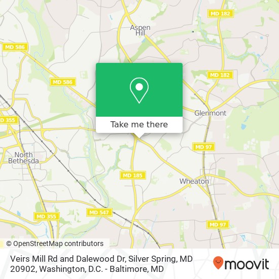 Mapa de Veirs Mill Rd and Dalewood Dr, Silver Spring, MD 20902