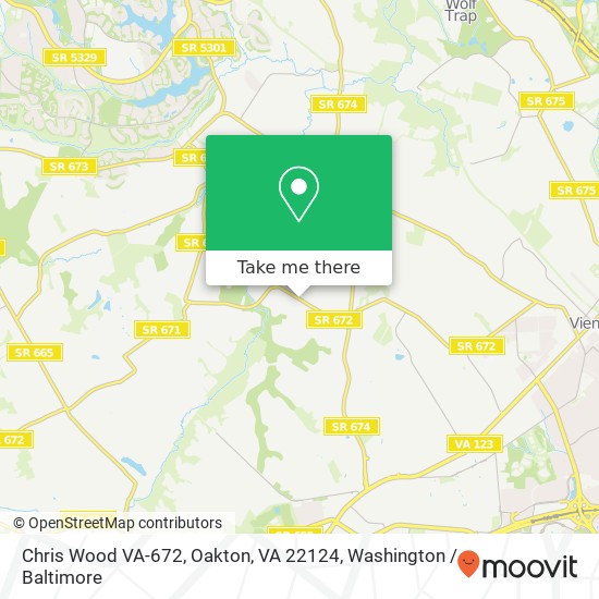 Mapa de Chris Wood VA-672, Oakton, VA 22124