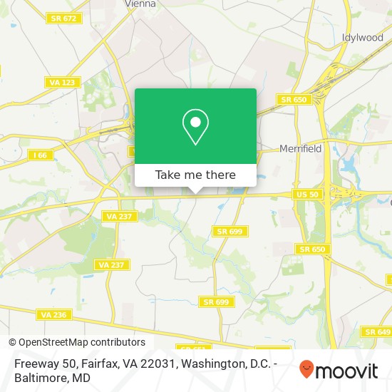 Freeway 50, Fairfax, VA 22031 map