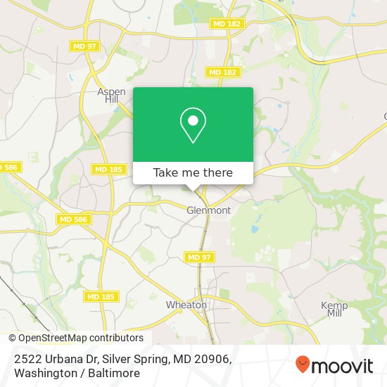 2522 Urbana Dr, Silver Spring, MD 20906 map