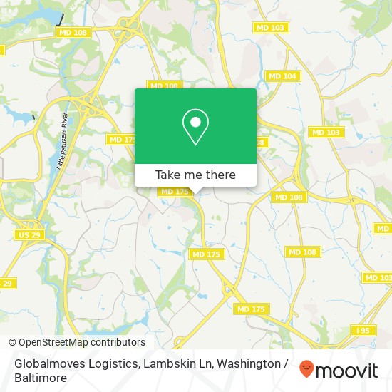 Mapa de Globalmoves Logistics, Lambskin Ln