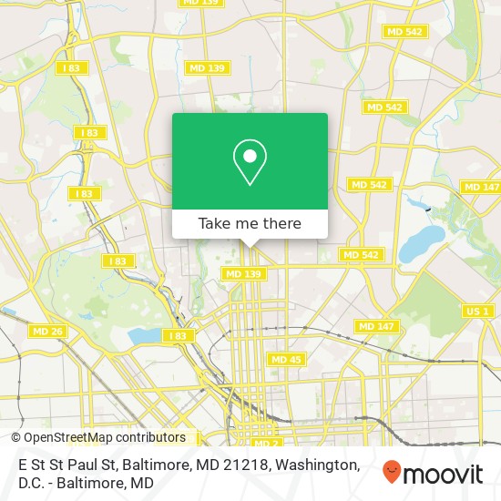 E St St Paul St, Baltimore, MD 21218 map