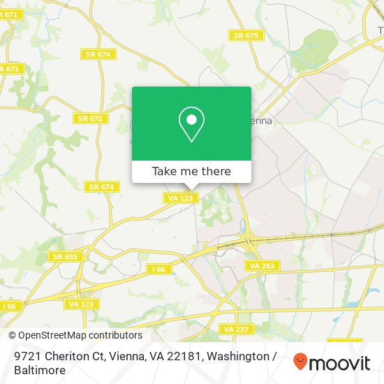 Mapa de 9721 Cheriton Ct, Vienna, VA 22181