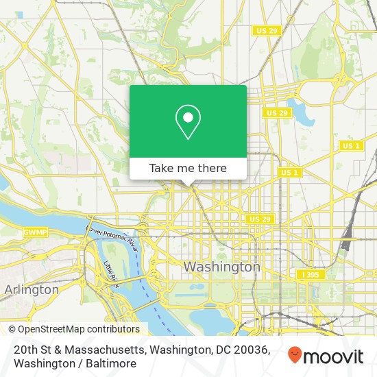 Mapa de 20th St & Massachusetts, Washington, DC 20036