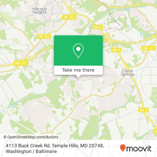 4113 Buck Creek Rd, Temple Hills, MD 20748 map