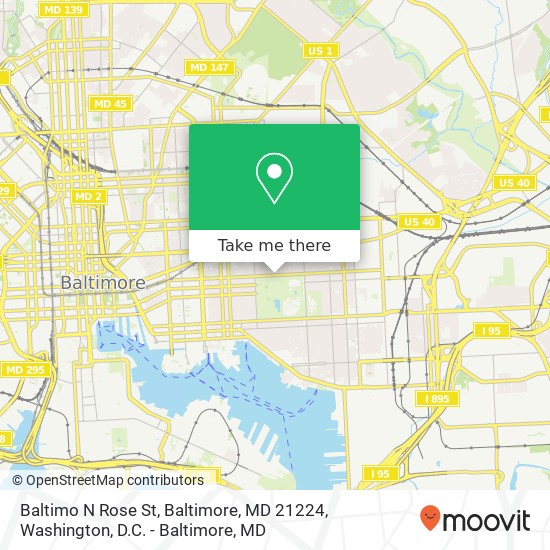 Mapa de Baltimo N Rose St, Baltimore, MD 21224