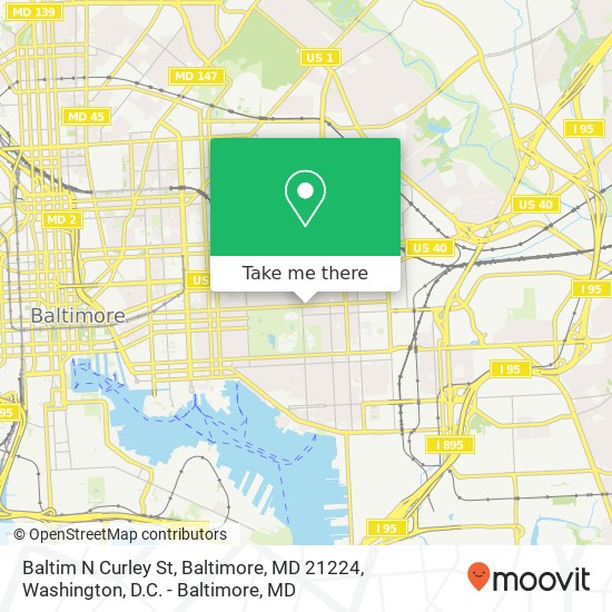 Mapa de Baltim N Curley St, Baltimore, MD 21224