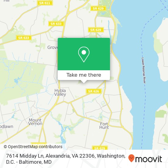7614 Midday Ln, Alexandria, VA 22306 map