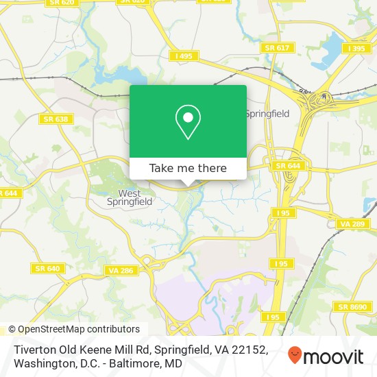 Mapa de Tiverton Old Keene Mill Rd, Springfield, VA 22152