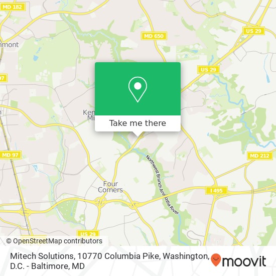 Mapa de Mitech Solutions, 10770 Columbia Pike