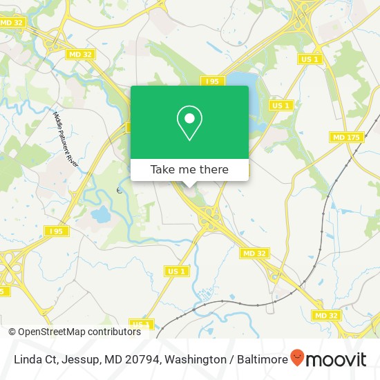 Linda Ct, Jessup, MD 20794 map