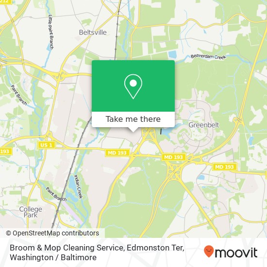 Broom & Mop Cleaning Service, Edmonston Ter map