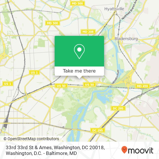 33rd 33rd St & Ames, Washington, DC 20018 map